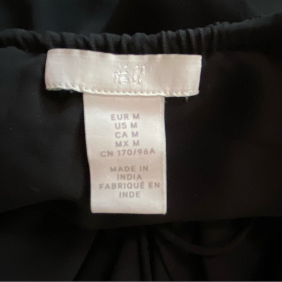 H&M NWOT Large black chiffon long sleeve blouse - Picture 5 of 8